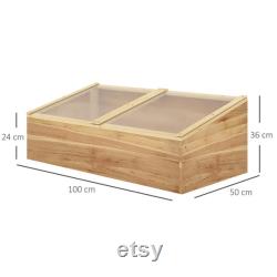 Rustic Handmade Natural Wooden Large Cold Frame Greenhouse Garden Polycarbonate Grow House