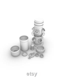 STL Files Hydroponic Tower Water Splash Free System Basic Package DIY 3d Print files 220X220X220 Minimum Print Volume