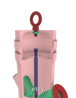 STL Files Hydroponic Tower Water Splash Free System Basic Package DIY 3d Print files 220X220X220 Minimum Print Volume