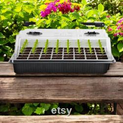 Seed Starter Kit with Grow Lights 40 Cell Tray, Humidity Dome and LED Strip, Indoor Nursery Pot Greenhouse Kit for DIY Gardening