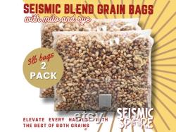 Seismic Blend Mushroom Grain Bags 3 lb. Milo Sorghum Millet and Rye 2 Pack