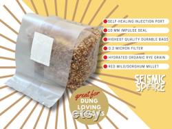 Seismic Blend Mushroom Grain Bags 3 lb. Milo Sorghum Millet and Rye 2 Pack