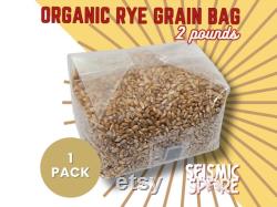 Sterilized Grain Spawn Bag, Rye Berry Substrate Grow Bag for Mushroom Cultivation with Injection Port, 2 lbs.