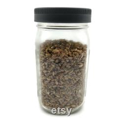 Sterilized Rye Grain Jar with Modified Leak-Proof Plastic Lid, Quart Organic Rye Berry Mushroom Grain Substrate