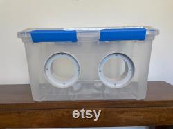Still Air Box (SAB) 50L Glove Box Sterile Workspace. Gasket Lid Clear. Agar Cloning, Spore Inoculation or transfers. Less contamination