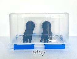 Still Air Box (SAB) Glove Box 52Qt 50L Sterile Workspace Gasket Lid Clear with gloves and clamps -Agar Cloning Spore Inoculation