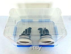 Still Air Box (SAB) Glove Box 52Qt 50L Sterile Workspace Gasket Lid Clear with gloves and clamps -Agar Cloning Spore Inoculation