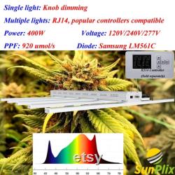 SunPlix 5 Bar 400W Full Spectrum White LED Grow Light Samsung Diode LM561C