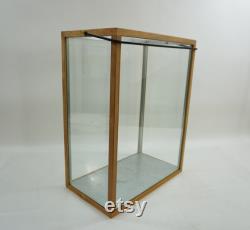 Tall Glass and Wood Indoor Terrarium, Tabletop Wood and Glass Greenhouse, Planter, Terrarium, Candle Holder, Handled Display Case USA Ship