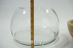 Terrarium, Smith and Hawken Glass Greenhouse, Plant Cloche, Indoor Planter, Terrarium, Round Glass with Wood Base, Free USA Ship