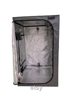 Texas Grow Labs Black 4x4 Grow Tent, 48 x48 x80 High Reflective Mylar with 16mm Poles, Observation Window and Floor Tray