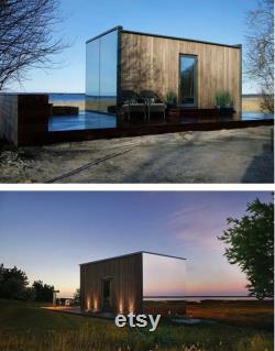 The Glass Box Mirrored Container Home PreFabricated Cabin