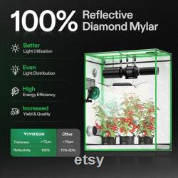 VIVOSUN S425 4x2 Grow Tent, 48 x24 x60 High Reflective Mylar with Observation Window and Floor Tray for Hydroponics Indoor Plant for VS2000
