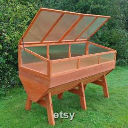 Veg Trough Medium Wooden Raised Vegetable Bed Planter and Polycarbonate Cold Frame