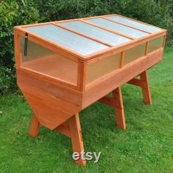 Veg Trough Medium Wooden Raised Vegetable Bed Planter and Polycarbonate Cold Frame