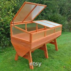 Veg Trough Medium Wooden Raised Vegetable Bed Planter and Polycarbonate Cold Frame