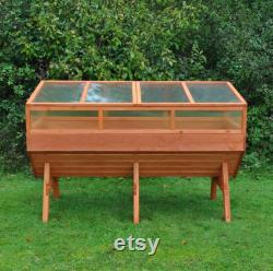 Veg Trough Medium Wooden Raised Vegetable Bed Planter and Polycarbonate Cold Frame