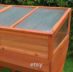 Veg Trough Medium Wooden Raised Vegetable Bed Planter and Polycarbonate Cold Frame