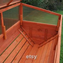 Veg Trough Medium Wooden Raised Vegetable Bed Planter and Polycarbonate Cold Frame