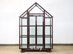 Vintage Reclaimed Heavy Duty French Style Greenhouse Glass House On Wheels