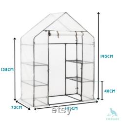 Walk In Greenhouse Garden Grow House Reinforced Cover 4 Shelves Large 6ft