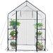 Walk In Greenhouse Pvc Plastic Garden Grow Green House With 6 Or 8 Shelves Uk (6 Shelves)