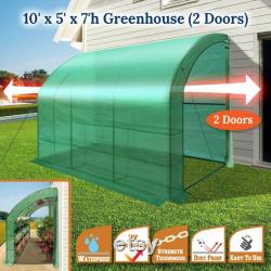 Walk-In Wall Half Greenhouse Favorite Corner DIY Plant Care 10'x5'x7' 3 Tiers 6 Shelve Green Yard Patio Lawn Garden Hobby Planting Tree