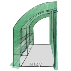 Walk-In Wall Half Greenhouse Favorite Corner DIY Plant Care 10'x5'x7' 3 Tiers 6 Shelve Green Yard Patio Lawn Garden Hobby Planting Tree