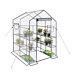 Walk-in Greenhouse With Window,plant Gardening Green House 2 Tiers And 8 Shelves,l56.5 X W56.5 X H76.5