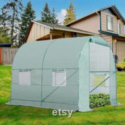 Walk-in Poly Tunnel Green House Galvanized Frame Outdoor Arboretum Garden Planting Potting Shed Easy Assembly Sturdy Strong For Growing