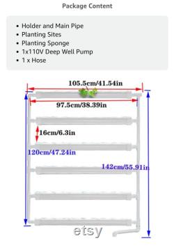 Wall-Mounted Hydroponic Grow Kit, Home Garden Hydtoponic System, Vegetable Hydroponic System with pump, 36-54 Hole Hydroponic Grow Kit