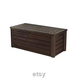 Westwood 150 Gallon Resin Large Deck Box-Organization and Storage for Patio Furniture, Outdoor Cushions, Garden Tools and Pool Toys, Brown