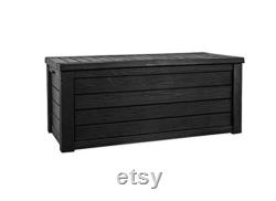 Westwood 150 Gallon Resin Large Deck Box-Organization and Storage for Patio Furniture, Outdoor Cushions, Garden, Dark Grey