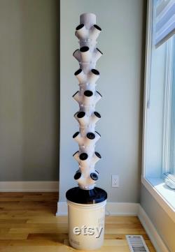 White DIY 12 Plant Hydroponic Tower