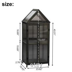 Wood Cold Frame Greenhouse Planter 24X17X57 Gray