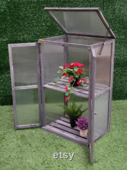 Wood Cold Frame Greenhouse Polycarbonate Flower Planter 23 L 17 W 38 H