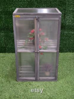 Wood Cold Frame Greenhouse Polycarbonate Flower Planter 23 L 17 W 38 H