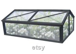 Wooden Cold Frame, Garden Portable Raised Planter Box Shed Mini Greenhouse, 48 L x 30 W x 19 H, Grey