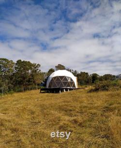 Wooden Dome Structure for Glamping and Hippie Boho Living