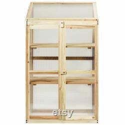 Wooden Framed Polycarbonate Cold Frame Greenhouse (100 x 60 x 45cm)