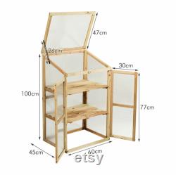 Wooden Framed Polycarbonate Cold Frame Greenhouse (100 x 60 x 45cm)