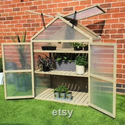 Wooden Framed Polycarbonate Cold Frame Greenhouse (120 x 100 x 30cm)