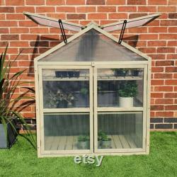 Wooden Framed Polycarbonate Cold Frame Greenhouse (120 x 100 x 30cm)