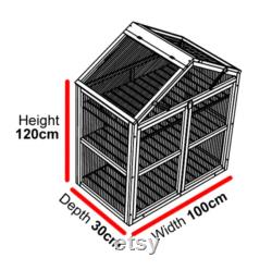 Wooden Framed Polycarbonate Cold Frame Greenhouse (120 x 100 x 30cm)