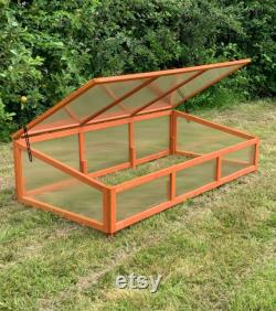 Wooden Framed Polycarbonate Cold Frame Mini Greenhouse (76cm x 150cm x 37cm)