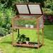 Wooden Framed Standing Polycarbonate Cold Frame Mini Greenhouse (90cm X 49cm X 105cm)