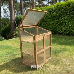 Wooden Growhouse Cold Frame Mini Greenhouse Garden Decor Rustic Outdoor Plant Shelter UK
