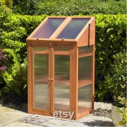 Wooden Mini Greenhouse Twin walled semi-transparent polycarbonate glazing