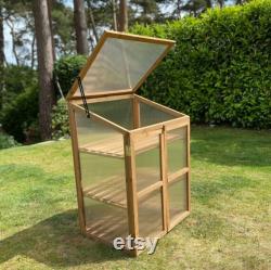 Wooden Polycarbonate Growhouse Cold Frame Mini Greenhouse (110cm x 76cm x 57cm)