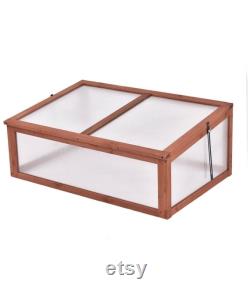 garden portable wooden green house cold frame raised plants bed protection (39.3''x24.8''x15.1'')